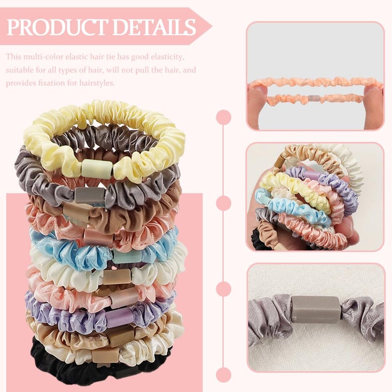 TRKETK 22 Pieces Satin Scrunchies for Women Ties Soft Damage Free Elastic Scrunchies Soft Non-slip Ponytail Holder Satin Hair Scrunchies for Women Daily Use - Image 4