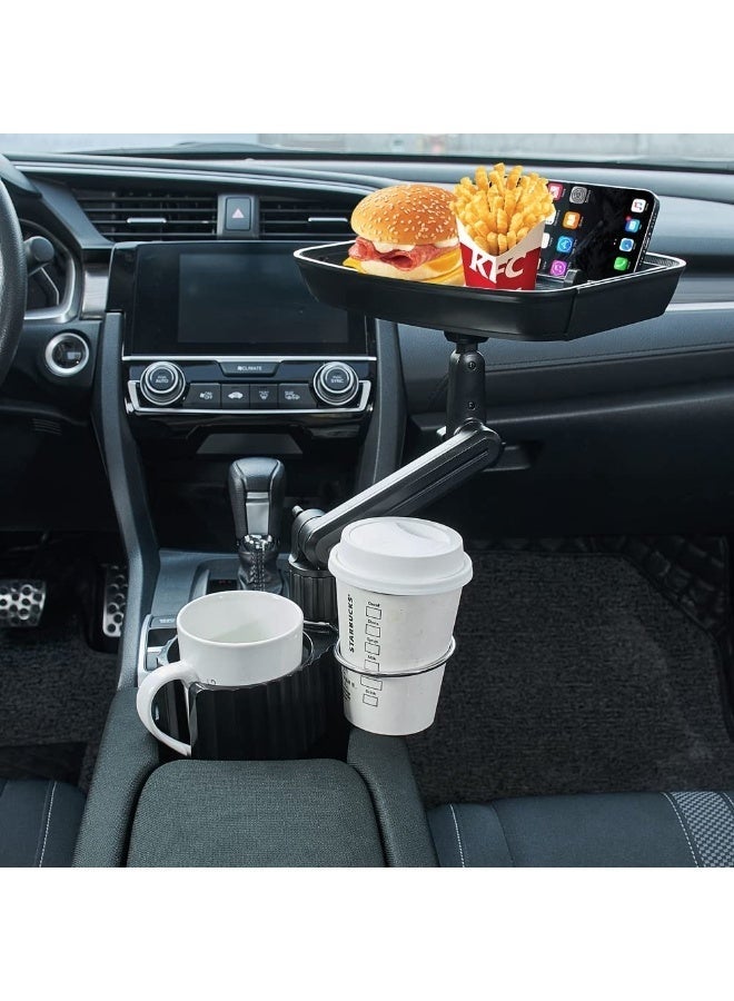 WALALLA Car Cup Holder Mobile Phone Holder Expander with Detachable Tray, Multifunctional Car Food Tray Table, Travel Trip Accessories Large Water Bottle Holder - Image 3