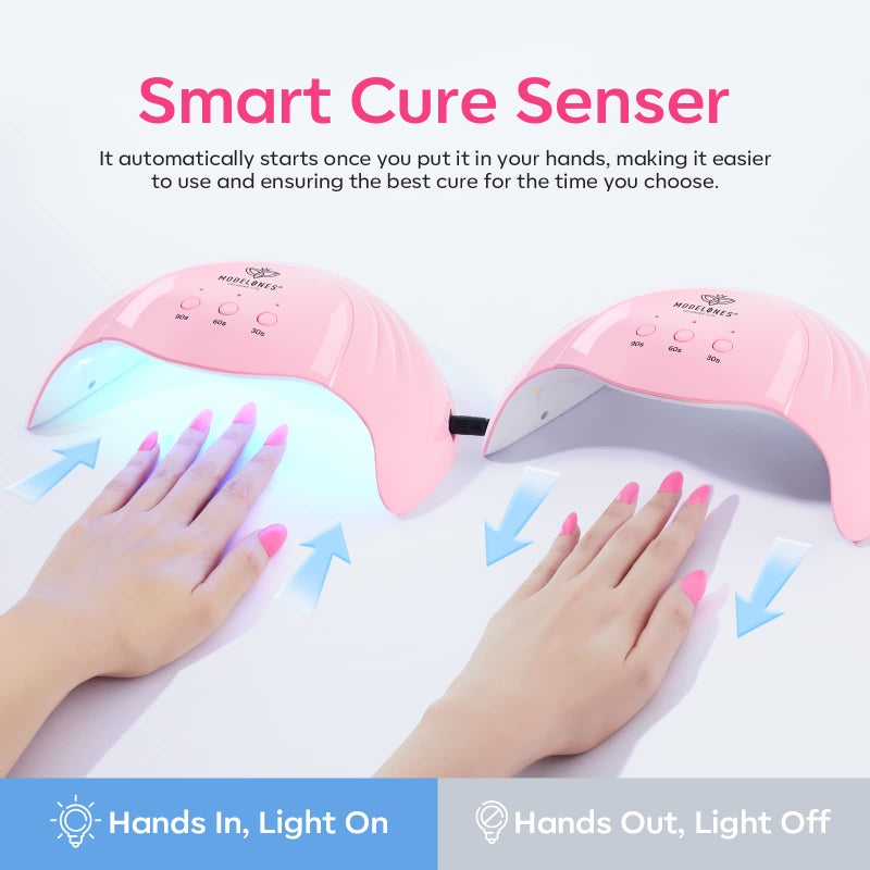 Modelones UV Light for Gel Nails with Gloves, 48 W Nail Dryer with 3 Timer Settings, Lamps for Gel Polish, Professional UPF99+ UV Protection Gloves for Art Manicure - Image 5