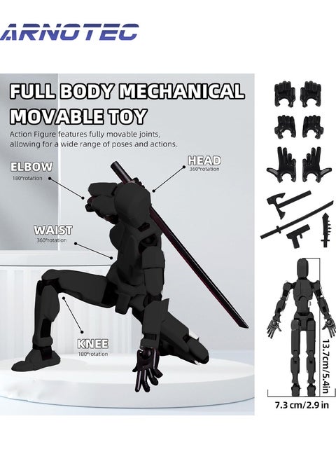Action Figure T13 Action Figure 3D Printing Robot Lucky 13 Multi-Joint Movable Action Figure Desktop Decoration Game Lovers Need Assembly