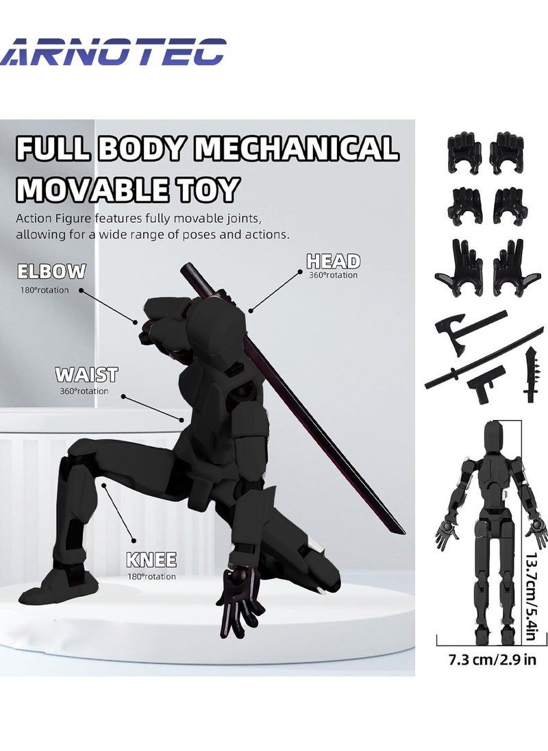 Action Figure T13 Action Figure 3D Printing Robot Lucky 13 Multi-Joint Movable Action Figure Desktop Decoration Game Lovers Need Assembly
