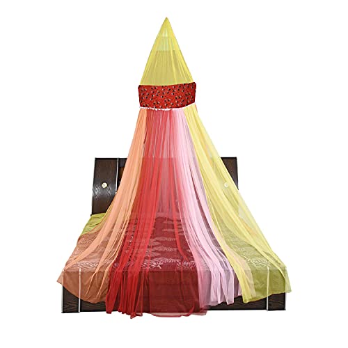 next day art Polyester Round Foldable Mosquito Net for Double Bed (Multicolour) - Image 1