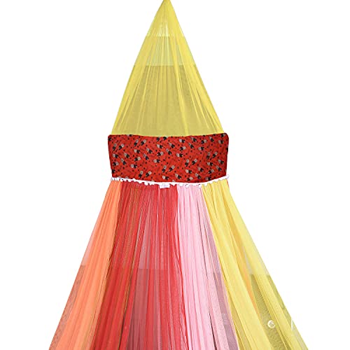 next day art Polyester Round Foldable Mosquito Net for Double Bed (Multicolour) - Image 2
