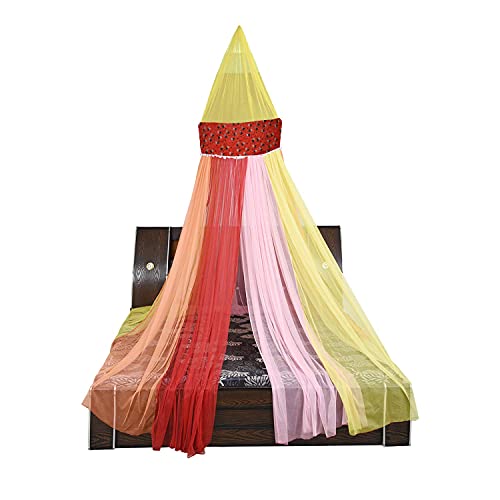 next day art Polyester Round Foldable Mosquito Net for Double Bed (Multicolour) - Image 4