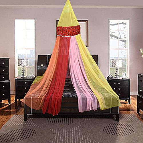 next day art Polyester Round Foldable Mosquito Net for Double Bed (Multicolour) - Image 3