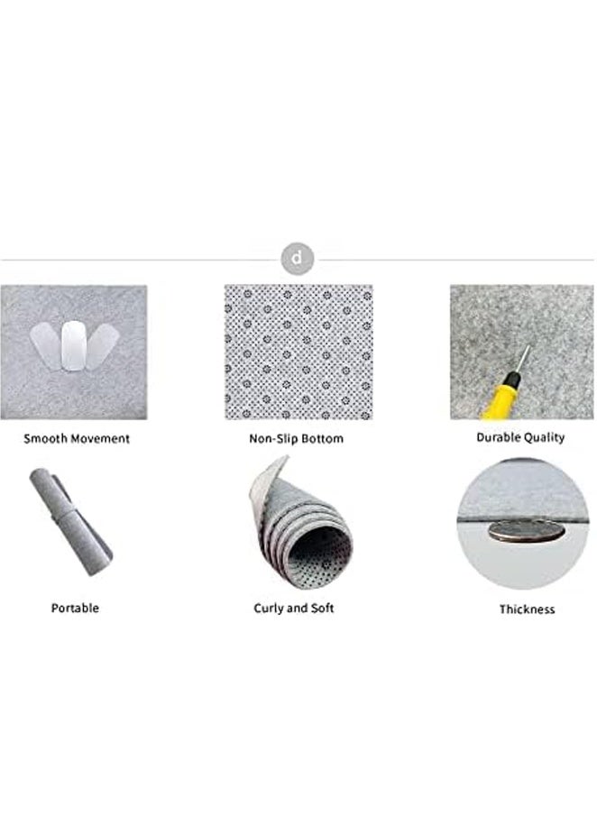 MAOGEDA Multifunctional Felt Desk Mat, Computer Mouse Pad, Office Desk Mat 120cm X 60cm Large Felt Mouse Pad, Extended Gaming Mouse Pad, Computer Desk Mat, Non-slip and Waterproof Office Desk Mat Protector (Light Gray) - Image 5