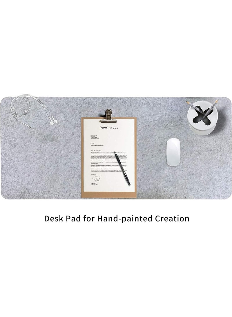 MAOGEDA Multifunctional Felt Desk Mat, Computer Mouse Pad, Office Desk Mat 120cm X 60cm Large Felt Mouse Pad, Extended Gaming Mouse Pad, Computer Desk Mat, Non-slip and Waterproof Office Desk Mat Protector (Light Gray) - Image 2
