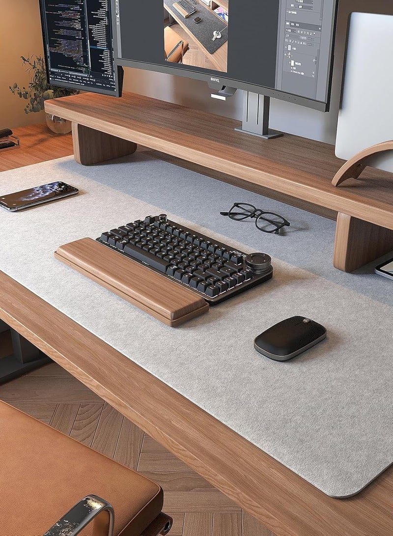 MAOGEDA Multifunctional Felt Desk Mat, Computer Mouse Pad, Office Desk Mat 120cm X 60cm Large Felt Mouse Pad, Extended Gaming Mouse Pad, Computer Desk Mat, Non-slip and Waterproof Office Desk Mat Protector (Light Gray) - Image 1
