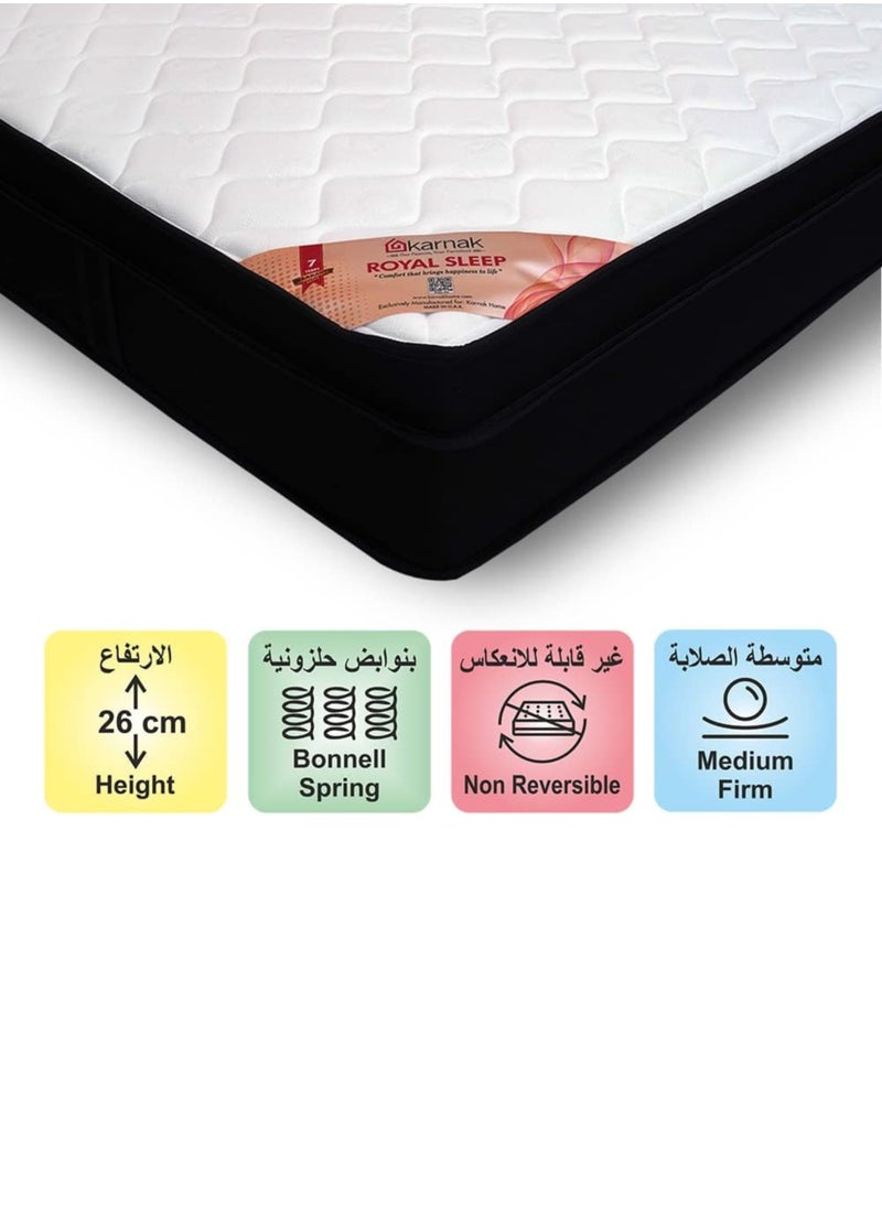 KARNAK Karnak Royal Sleep Euro Top Bonnell Spring Mattress (Medium Firm Feel) Thickness 26cm - 135 x 190cm (USA - Full/UK - Double Size)  - Image 1