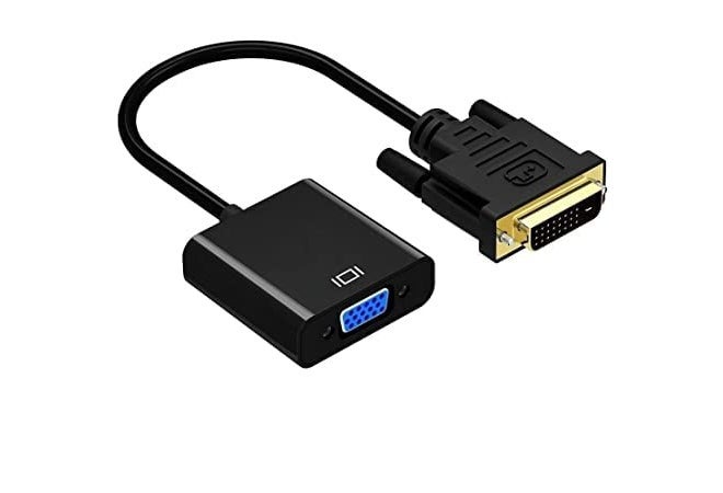 Scalebee DVI to VGA Adapter Converter, DVI-D Link 24+1 Male to VGA Female Video Adapter Cable Supports Graphic Cards with DVI D Output to VGA Display/projectors, Black - Image 1