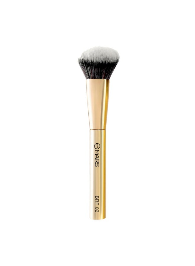MARS Artist's Arsenal Professional Bronzer Makeup Brush for Face & Cheeks | Feather Soft Touch & High Density | Precise Synthetic Bristle | Luxe Packaging makeup brush (Golden) - Image 1