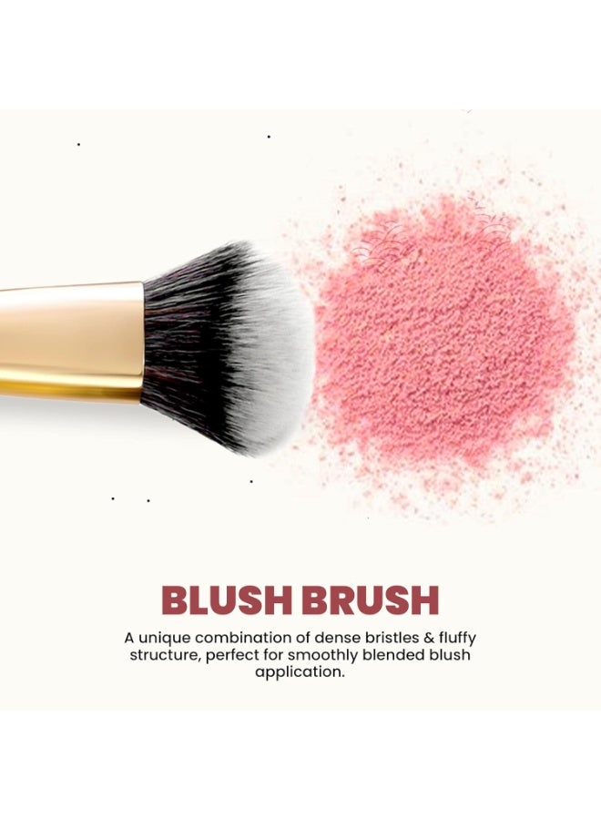 MARS Artist's Arsenal Professional Bronzer Makeup Brush for Face & Cheeks | Feather Soft Touch & High Density | Precise Synthetic Bristle | Luxe Packaging makeup brush (Golden) - Image 5