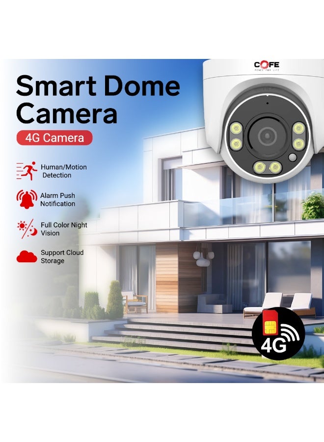 COFE 3MP SIM BASED Security Camera with AI Human Detection, Full Color Night Vision, Two-Way Audio, Mobile Monitoring and TF Card support for indoor and outdoor security. (CF-4G-DP04-3D) - Image 2