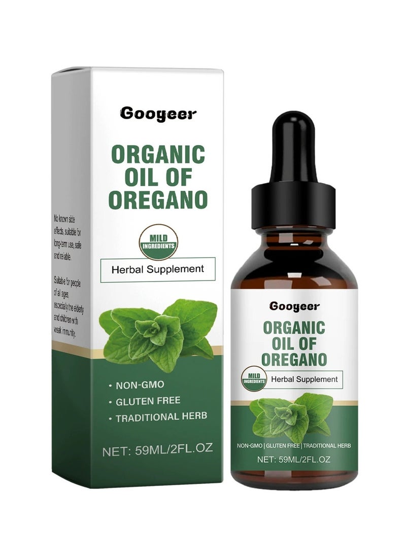 Googeer Organic Oil of Oregano Liquid Drops | 2 fl oz | Vegan Herbal Supplement | Non-GMO, Gluten Free  - Image 1