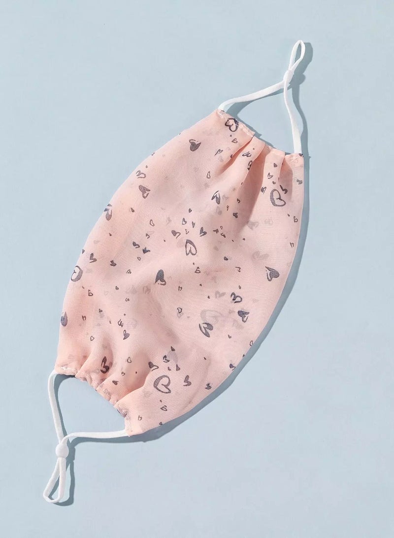 Heart Pattern Fabric Face Covering  - Image 4
