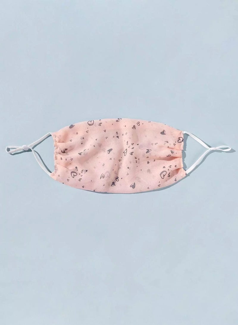 Heart Pattern Fabric Face Covering  - Image 2