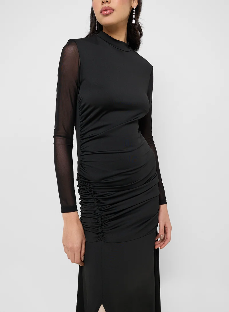 Ginger Mesh Sleeve Maxi Dress