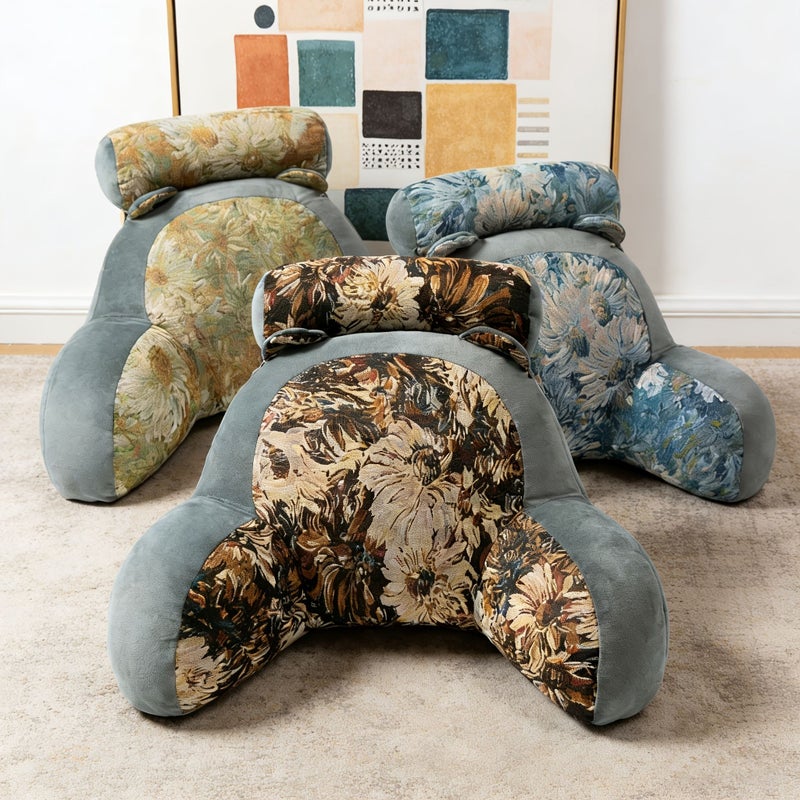 Monet Green Kids Floor Cushion Ergonomic Reading Mat Decorative Pillow - Image 1