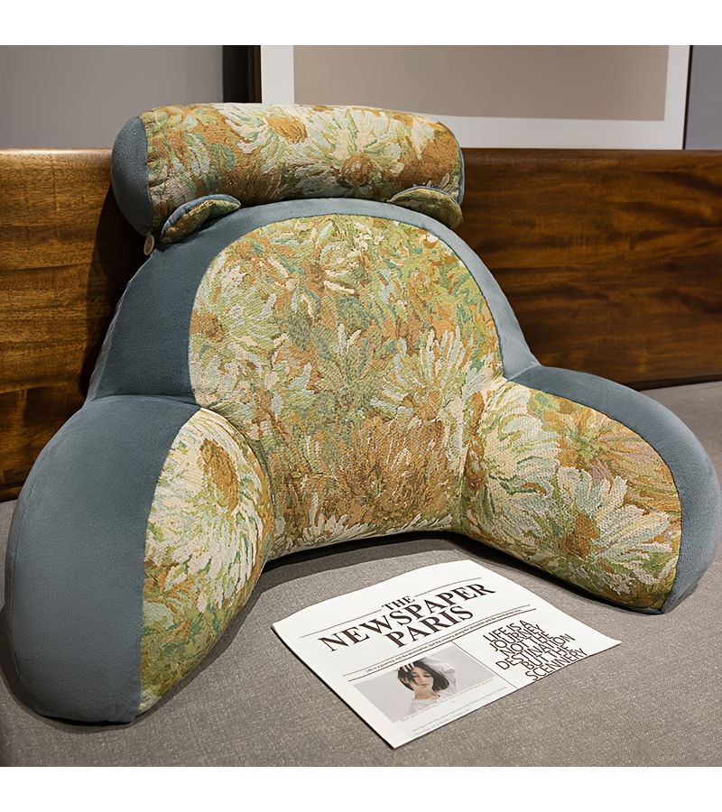 Monet Green Kids Floor Cushion Ergonomic Reading Mat Decorative Pillow - Image 4