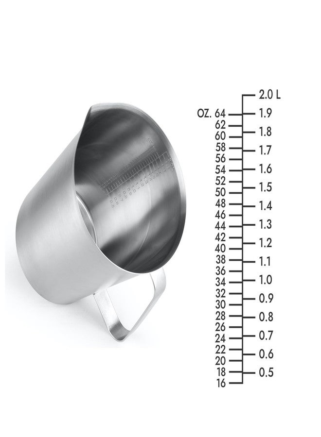 CURTA 18/8 Stainless Steel Measuring Cup with Handle and Pour Lip 64 OZ (8 Cup, 2000 ML) - Image 4