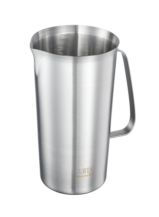 CURTA 18/8 Stainless Steel Measuring Cup with Handle and Pour Lip 64 OZ (8 Cup, 2000 ML) - Image 1