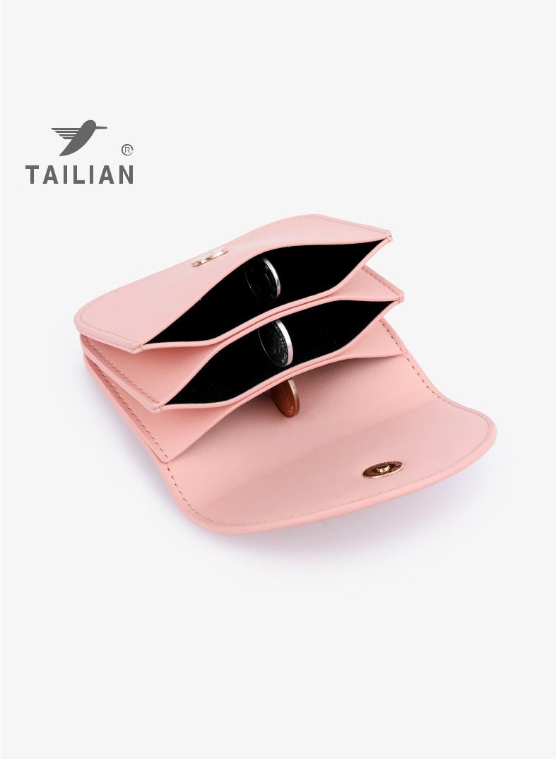 TAILIAN Women's Coin Purse, Change Pouch Wallet, Casual Style Short Coin Purse, Credit Card Holder , and  Card Holder Wallet,Pink 11x8.5x2.5cm - Image 2