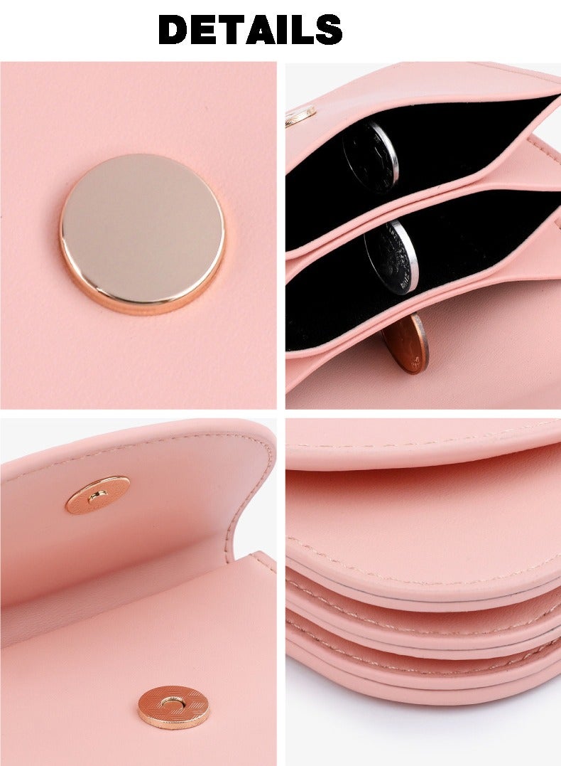 TAILIAN Women's Coin Purse, Change Pouch Wallet, Casual Style Short Coin Purse, Credit Card Holder , and  Card Holder Wallet,Pink 11x8.5x2.5cm - Image 4