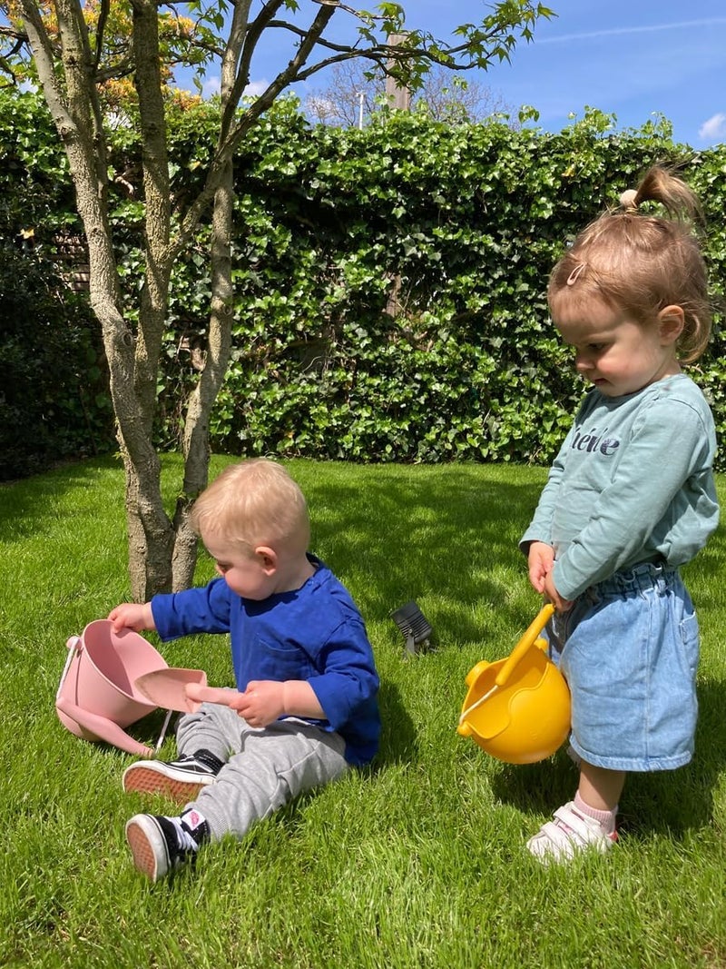 Scrunch Mustard Silicone Watering Can with Rope Handle - Eco-Friendly Children's Water Pitcher - Image 2