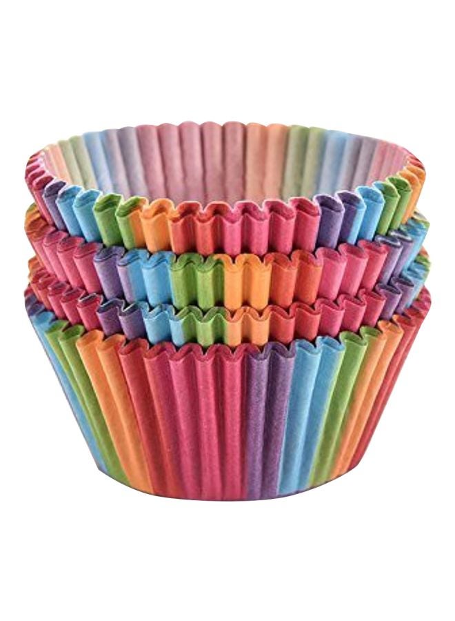 Pack Of 100 Rainbow Paper Cake Cup Green/Blue/Orange 7x5x3centimeter - Image 1