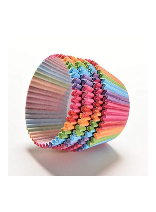 Pack Of 100 Rainbow Paper Cake Cup Green/Blue/Orange 7x5x3centimeter - Image 2