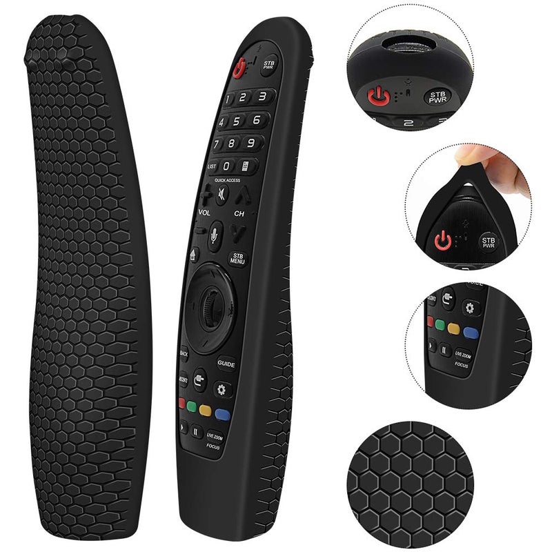 Winceed Silicone Protective Case for LG MR20GA MR19BA MR18BA MR650A MR600 Remote Control, Anti-Slip Cover for LG AKB75855501 Magic Remote Skin Protector,Black - Image 3