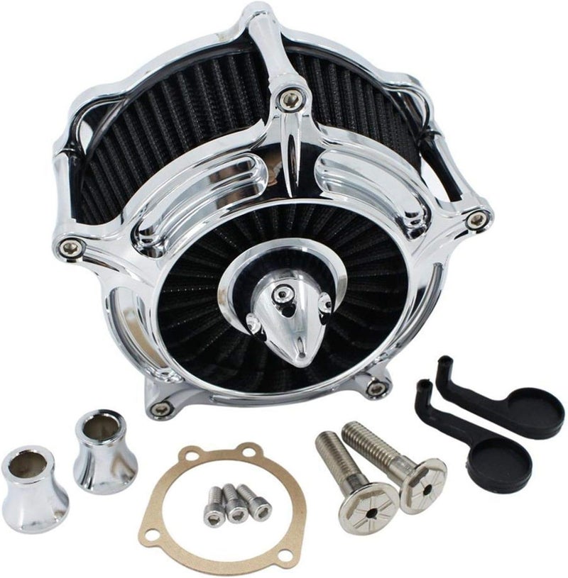 QASULER Black Turbine Spike Air Filter Kit for Harley - Image 4