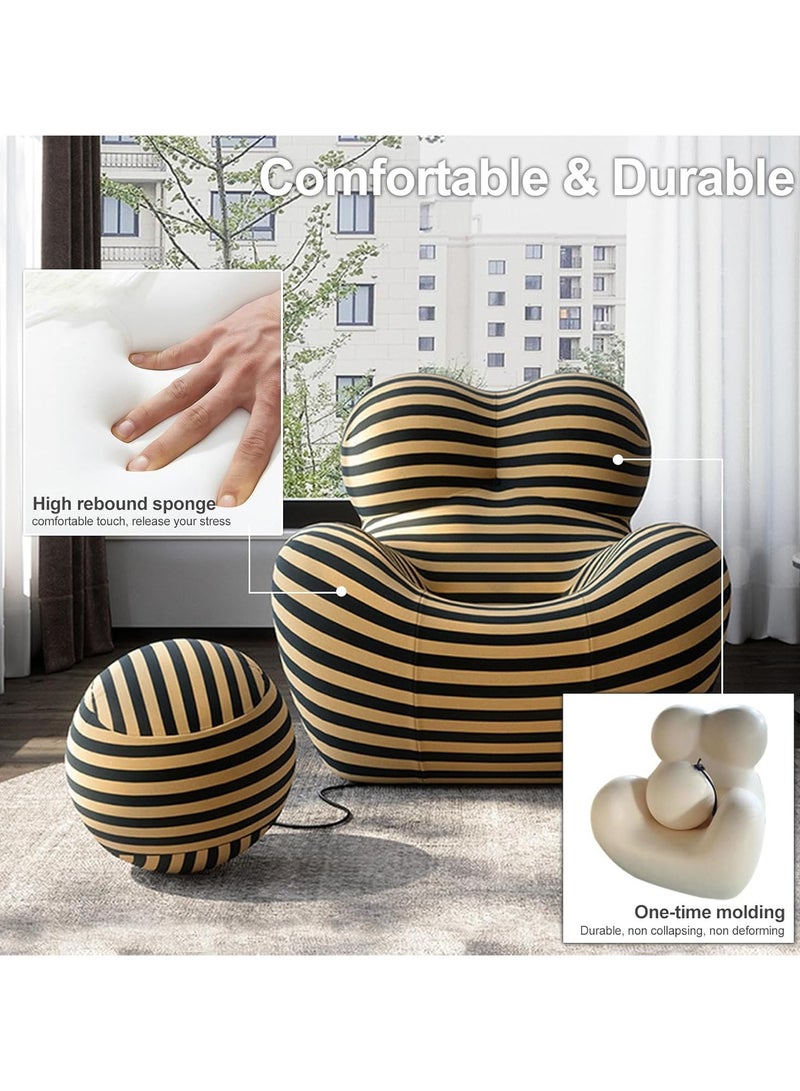 VUCATIN Lazy Sofa, Art Shaped Modern Luxury Lazy Lounger Hydrangea Chair with Soft Waterproof Fabric, Suitable for Living Room, Apartment, Reading Corner, Game and Movie Place - Image 3