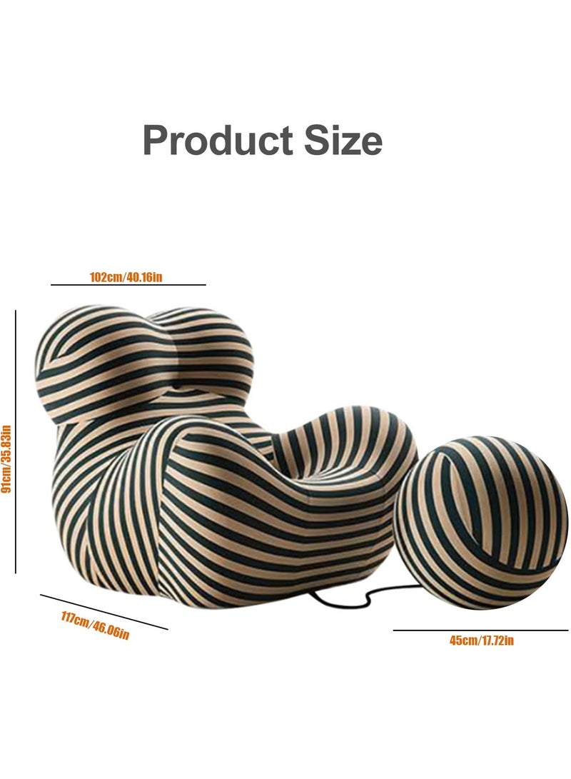 VUCATIN Lazy Sofa, Art Shaped Modern Luxury Lazy Lounger Hydrangea Chair with Soft Waterproof Fabric, Suitable for Living Room, Apartment, Reading Corner, Game and Movie Place - Image 4