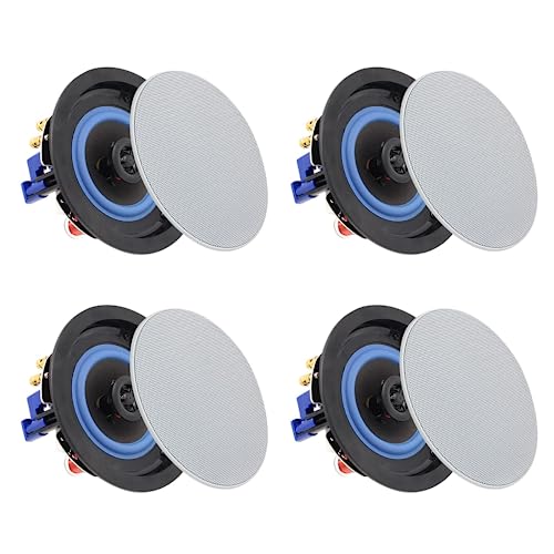 Herdio 4 Inch 320 Watts 2-Way Bluetooth Ceiling Speakers Package Perfect for Home Theater System, Living Room,Office,Flush Mount（4 Speakers） - Image 1