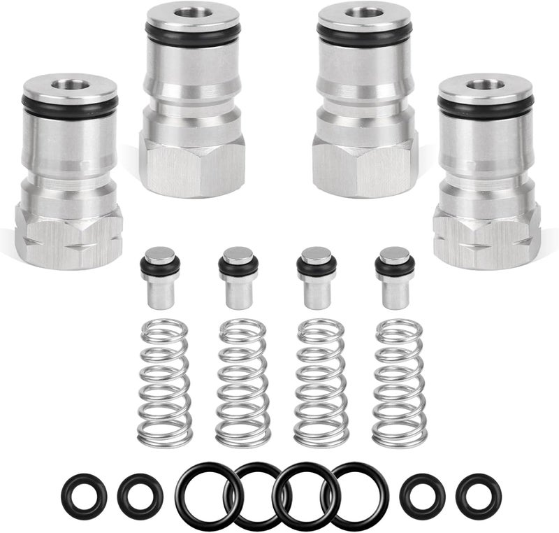 MRbrew 2 Pair Ball Lock Keg Post, Stainless 304 Homebrew 19/32’’-18 Co2 Gas kegerator Beer Liquid Cornelius Corny Poppet Spring Spare Sealing O-ring Keg Posts Kit for Brewing Quick Disconnect Fitting - Image 1