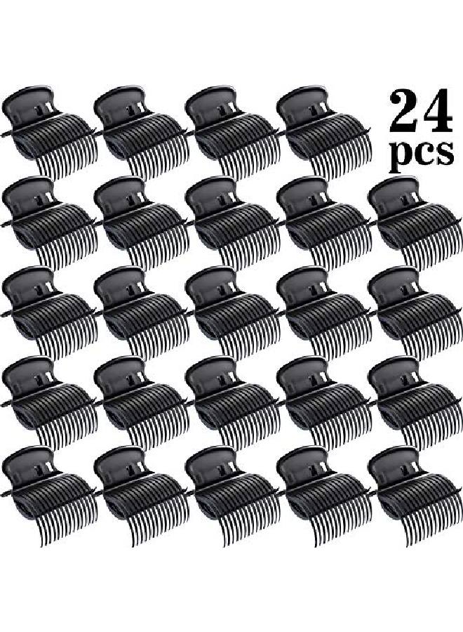 Syhood 24 Pieces Hot Roller Clips Hair Curler Claw Clips Replacement Roller Clips For Women Girls Hair Section Styling (Black) - Image 2