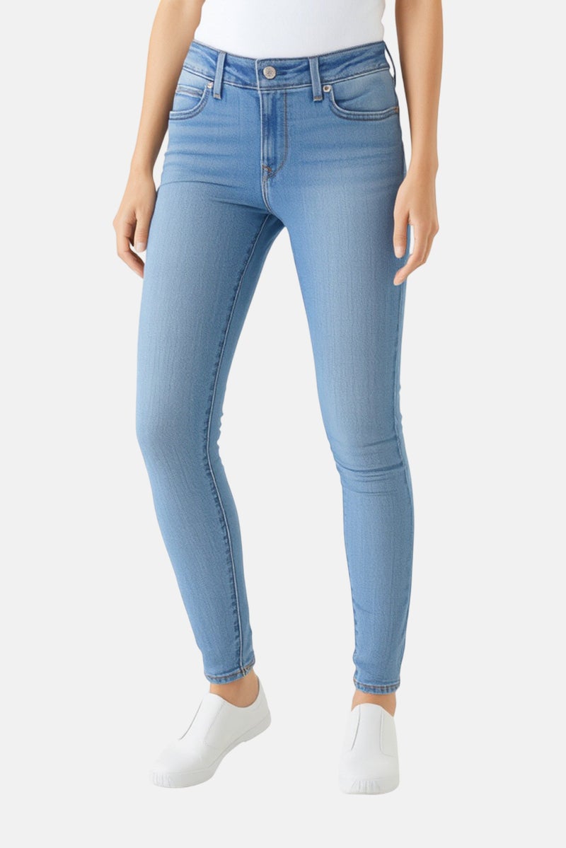 Levi's جينز ضيق للنساء، مغسول وقابل للتمدد، أزرق - Image 1