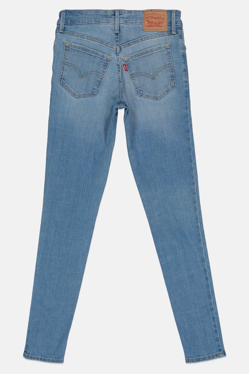 Levi's جينز ضيق للنساء، مغسول وقابل للتمدد، أزرق - Image 3