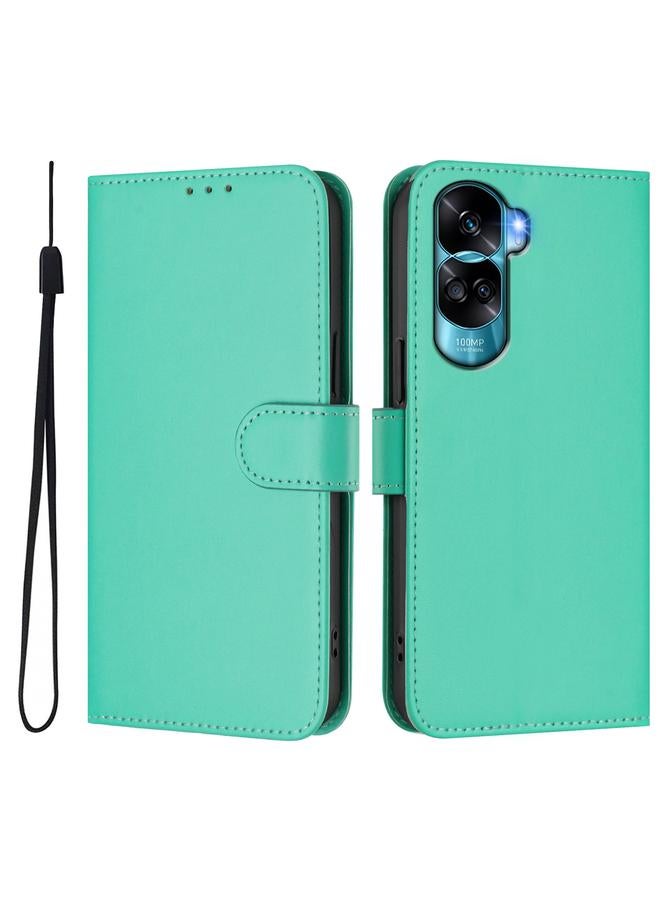 اس-توب جراب لهاتف Honor 90 Lite / X50i مصنوع من الجلد بلون سادة مع حبل - Image 2