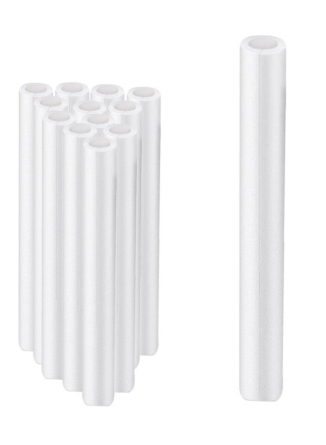 Hiyoo 12 PCS Clamp Foam Tube 15.7 Inch Length 1 Inch ID 1.8 Inch OD Pre Cut Tube Cover Foam Pipe Insulation Clamp for Padding Bumper Table Leg Corner Edge Protection (White) - Image 1
