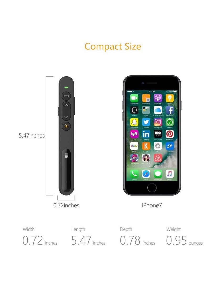 Presentation Clicker Wireless Presenter Remote for PowerPoint for Mac, Computer, Laptop