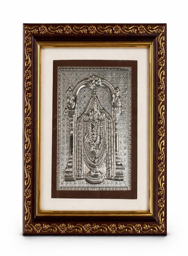 KWIZEAN Tirupati Balaji Silver Frame | Hindu Religious Wall Decor for Home, Temple & Pooja Room | Spiritual Gift for Blessings, Prosperity & Vastu - Image 1