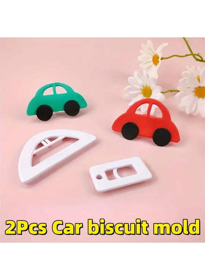 قالب كوكي السيارة، قوالب طباعة الفوندان البلاستيكية للخبز DIY لتزيين الكيك - Image 3