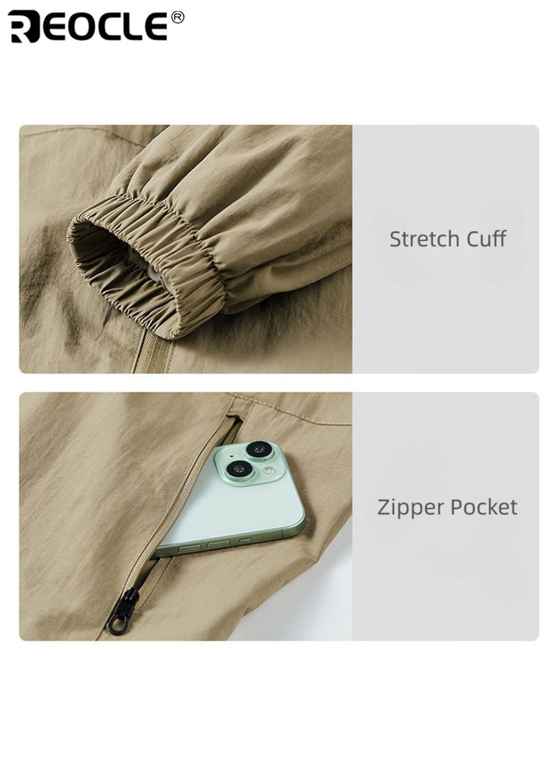 ريوكل جاكيت رجالي بياقة واقفة خفيف الوزن مقاوم للماء والرياح تصميم عصري كاجوال للخارج للارتداء في فصل الربيع والخريف مع أسلوب حديث وراحة في الارتداء - Image 3