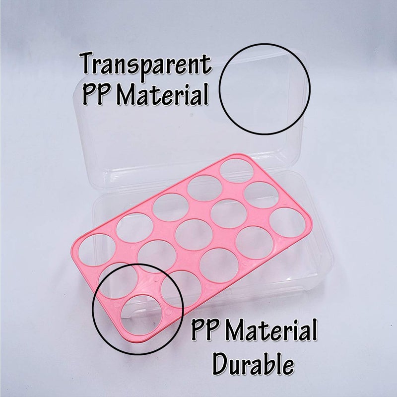 IKTU Egg Storage Box with Lid Capacity of 15 Eggs Transparent Strong Plastic Assorted Colour 1 Pieces - Image 2