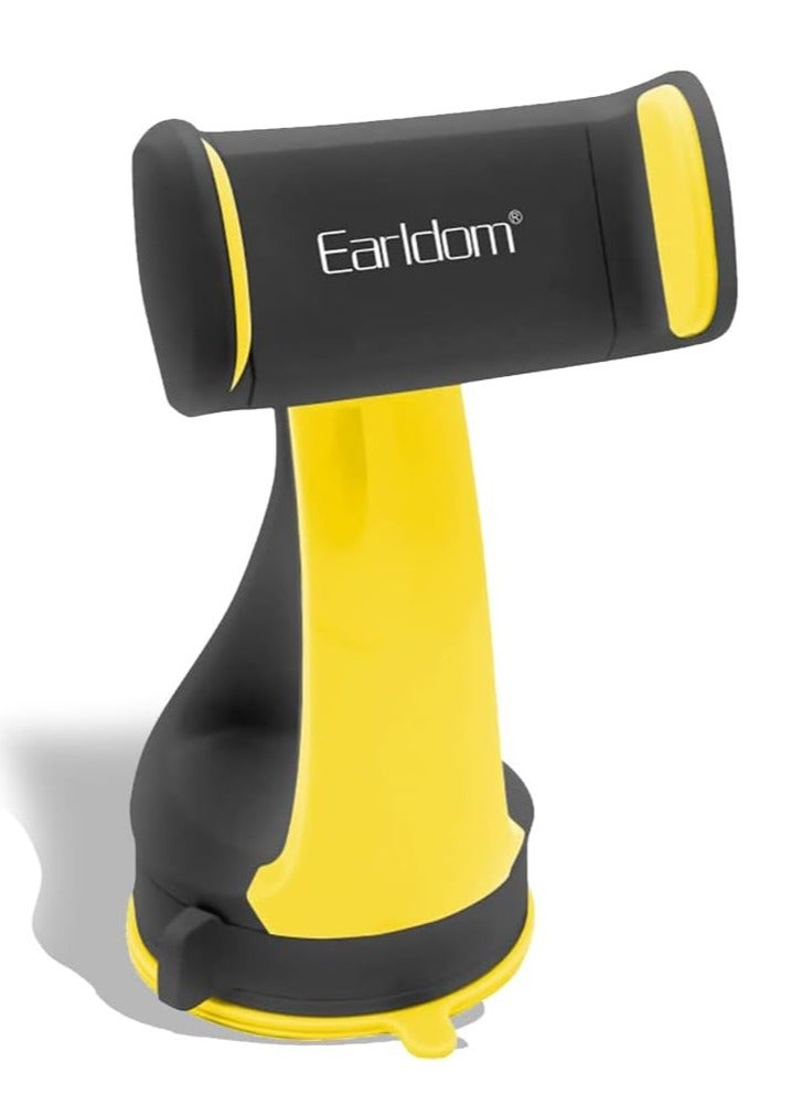 Earldom Car Phone Holder - EH-03 Yellow and Black , For a comfortable and enjoyable ride that can follow your route without distraction , It can be installed on the glass or dashboard of the car with strong adhesive, high stability and guaranteed - Image 1