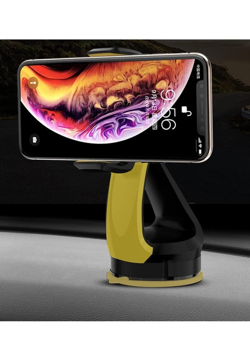 Earldom Car Phone Holder - EH-03 Yellow and Black , For a comfortable and enjoyable ride that can follow your route without distraction , It can be installed on the glass or dashboard of the car with strong adhesive, high stability and guaranteed - Image 2