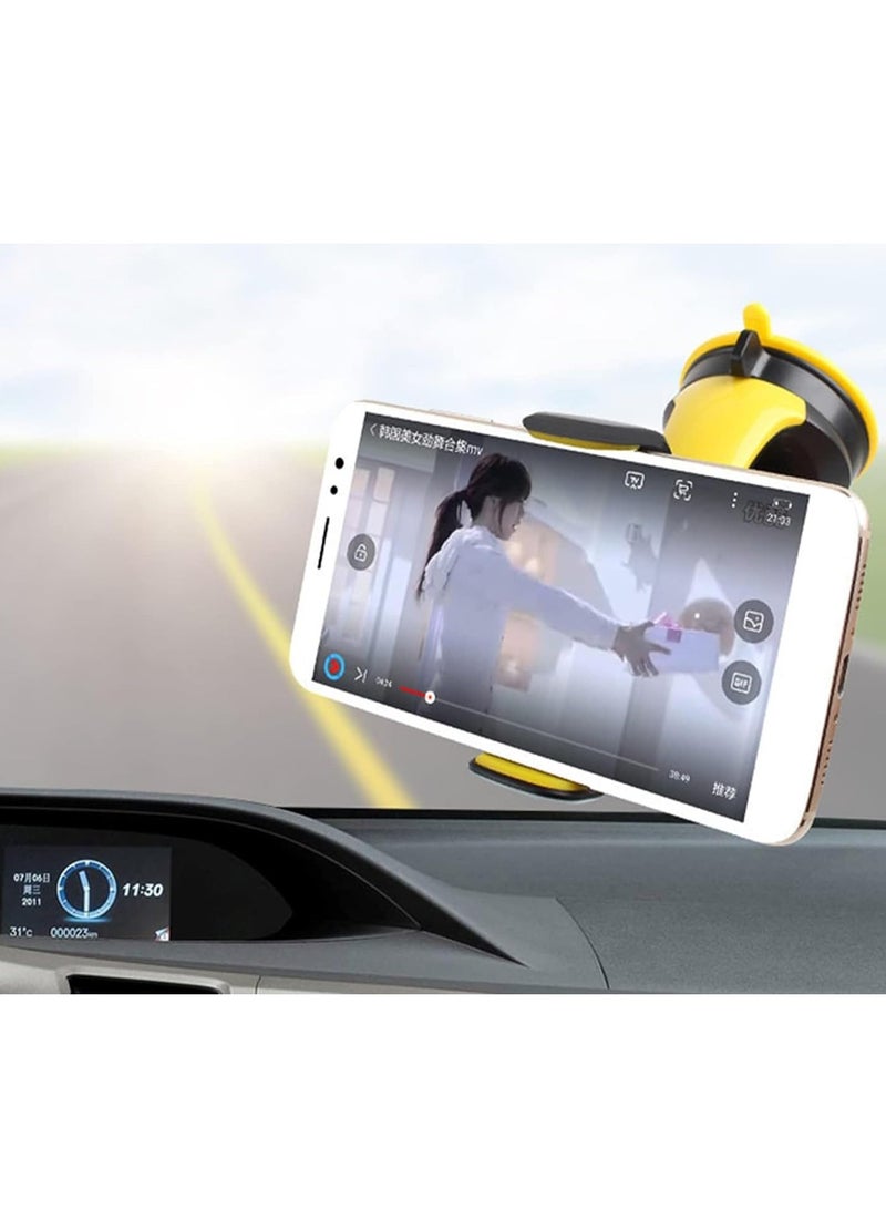 Earldom Car Phone Holder - EH-03 Yellow and Black , For a comfortable and enjoyable ride that can follow your route without distraction , It can be installed on the glass or dashboard of the car with strong adhesive, high stability and guaranteed - Image 3