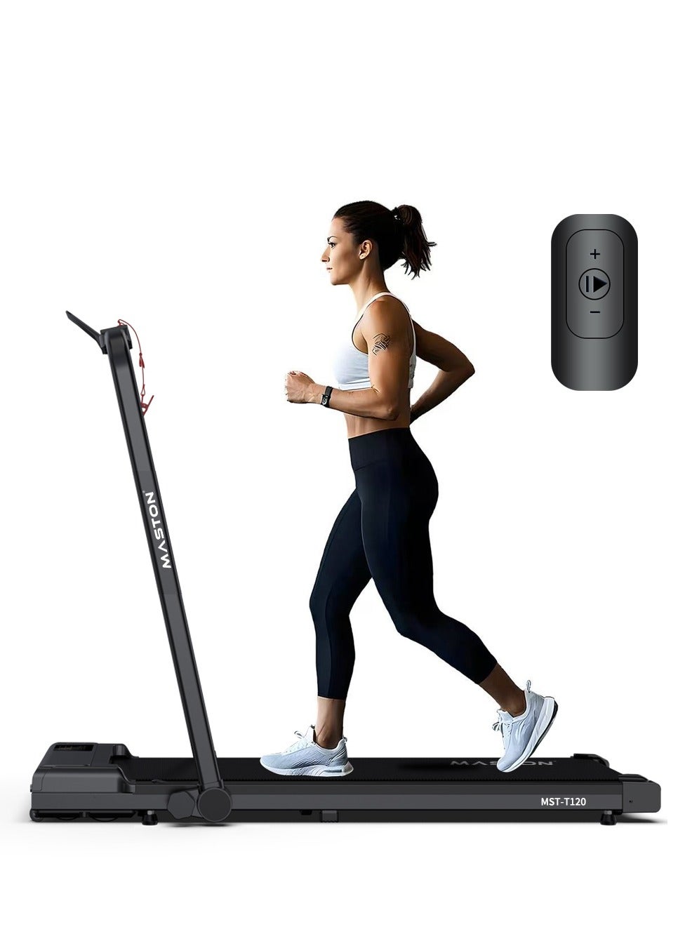 MST-T120A 2.5Hp Walking Pad Under Desk Treadmill With Led Display & Remote Control, Portable Treadmills Motorized Running Machine For Home Office Use, 1-12Km/H 120Kg Capacity